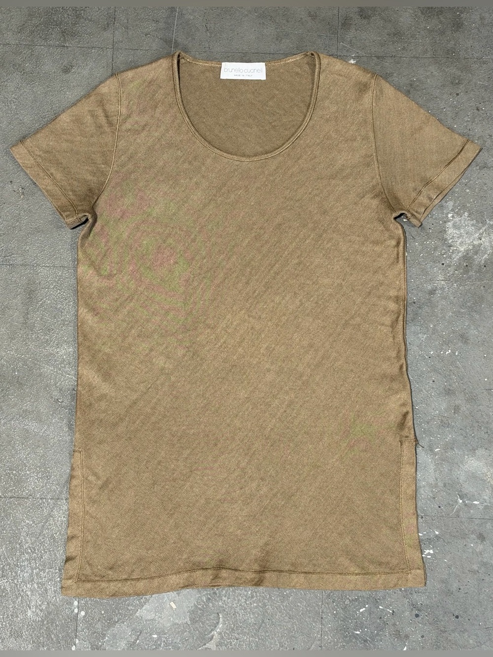 Vintage Brunello Cucinelli Woman’s 100% Linen Crew Neck T Shirt Made In Italy